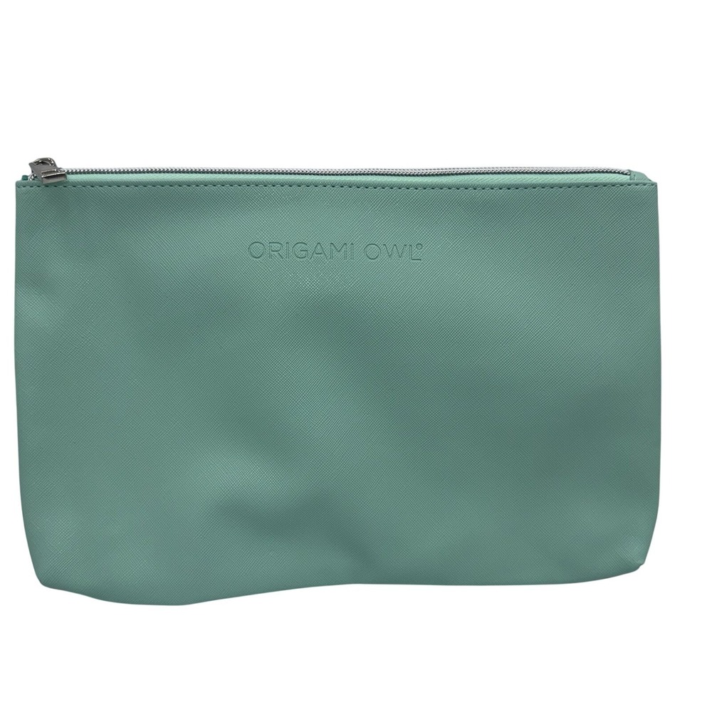 Origami Owl Purse Organizer Makeup Travel Case Cosmetic Bag Teal